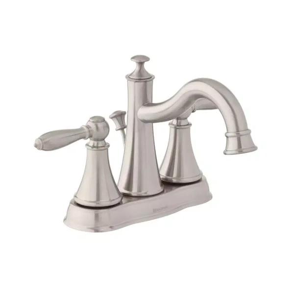 Glacier Bay Varina 4 in. Centerset 2-Handle High-Arc Bathroom Faucet, Brushed Nickel