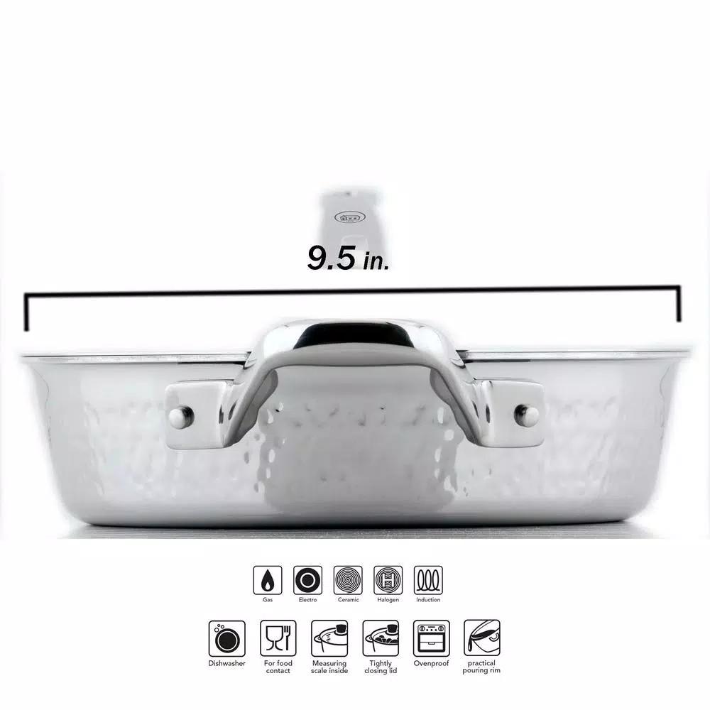 1829 Carl Schmidt Sohn STERN 2.1 qt. Hammered Stainless Steel Saute Pan with Lid