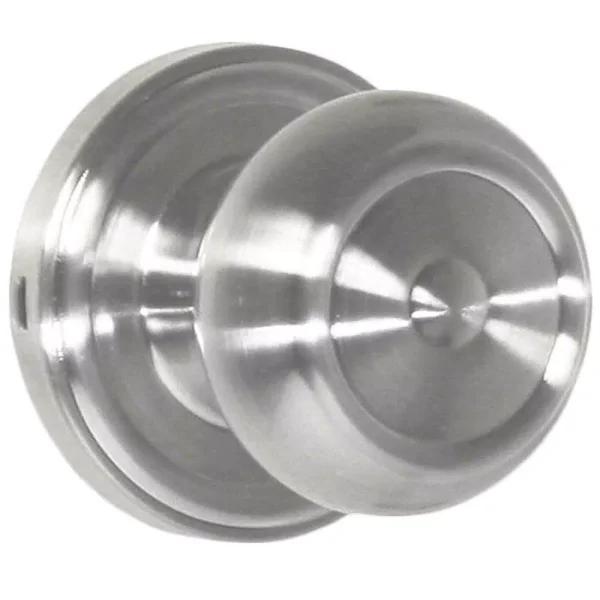 Weslock Savannah Satin Nickel Half-Dummy Door Knob with Push-Button Privacy Lock