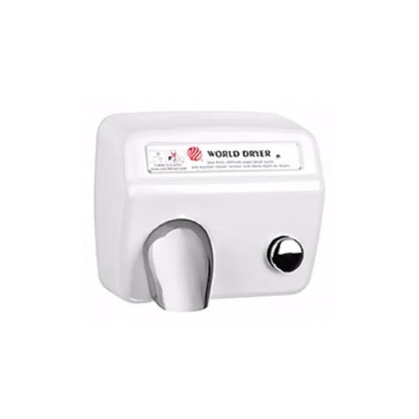 World Dryer Model XA Cast Iron Porcelain Enamel Push Button Electric Hand Dryer