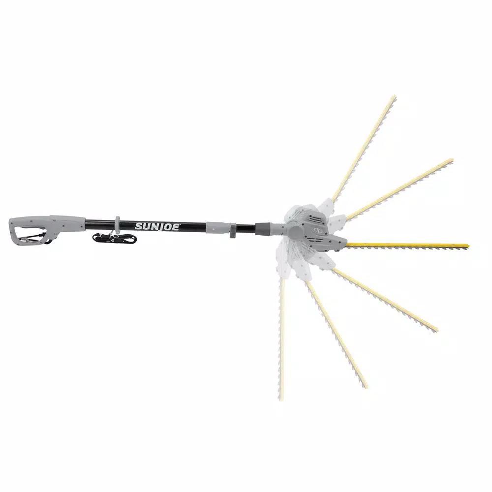 Sun Joe 18 in. 3.8 Amp Electric Telescoping Pole Hedge Trimmer, Gray