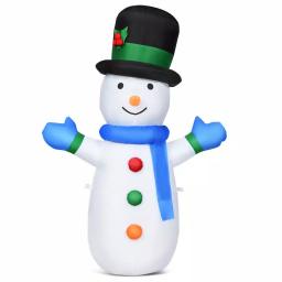 Costway 4 ft. Inflatable Christmas Snowman with LED Lights, Weather Resistant Indoor/Outdoor Holiday Decor thumbnail 1