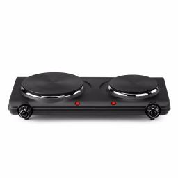 Continental Electric Portable 2-Burner Black Hot Plate with Cast Iron Plates and Adjustable Temperature Controls thumbnail 1