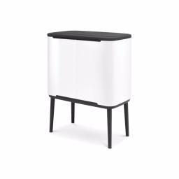 Brabantia Bo 9 Gallon Dual Compartment White Steel Rectangular Touch Bin with Removable Buckets thumbnail 5