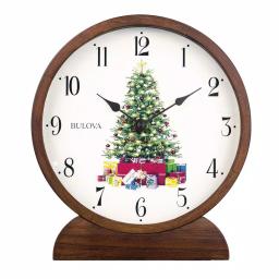 Bulova Holiday Sounds Hardwood Case Table Clock with Festive Music thumbnail 1