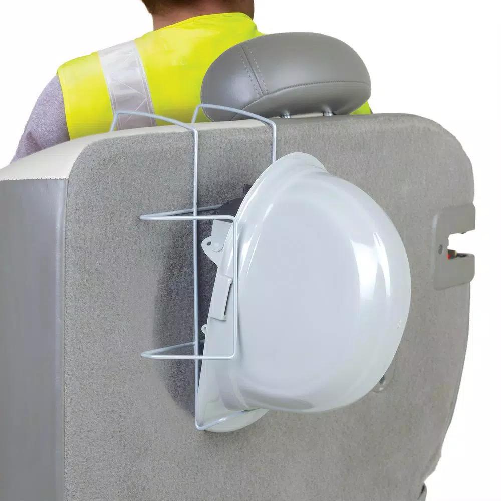 ERB Hard Hat Rack Seat Mount - Adjustable Metal Vehicle Seat Organizer