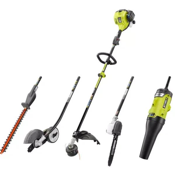 RYOBI 25 cc 2-Cycle Gas Straight Shaft String Trimmer with Ultimate Attachment Kit