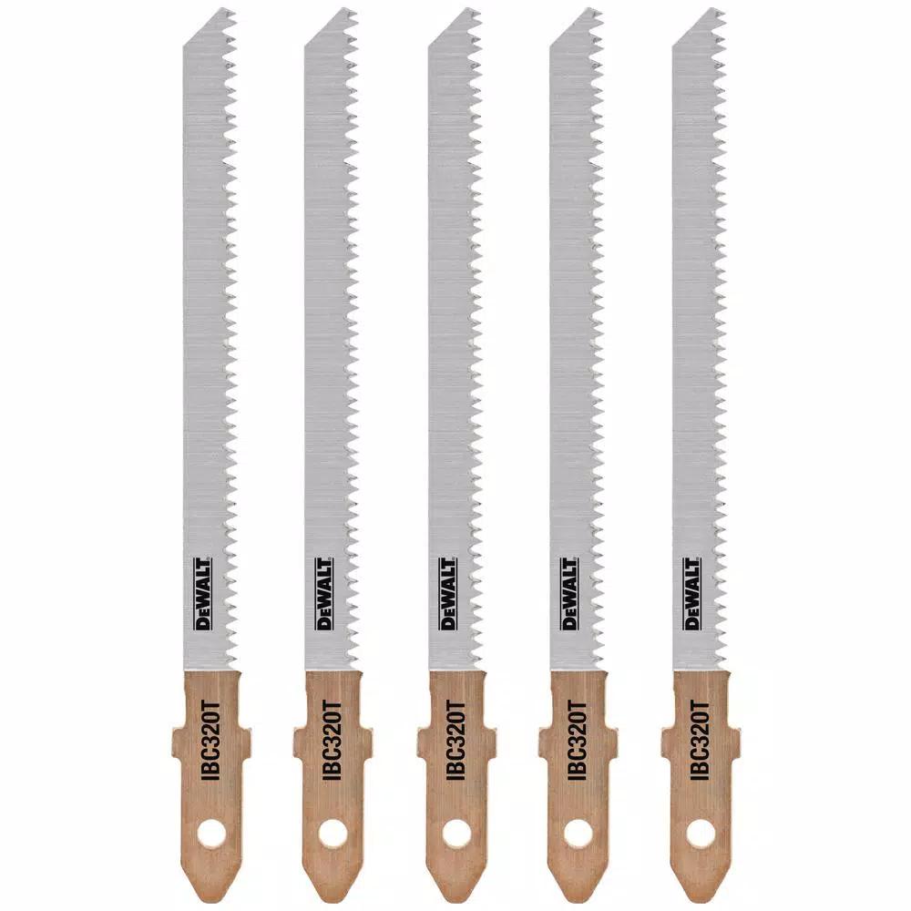 DEWALT 3-1/2 in. 20 TPI T-Shank Wood Scroll Cutting Jig Saw Blade, 5-Pack
