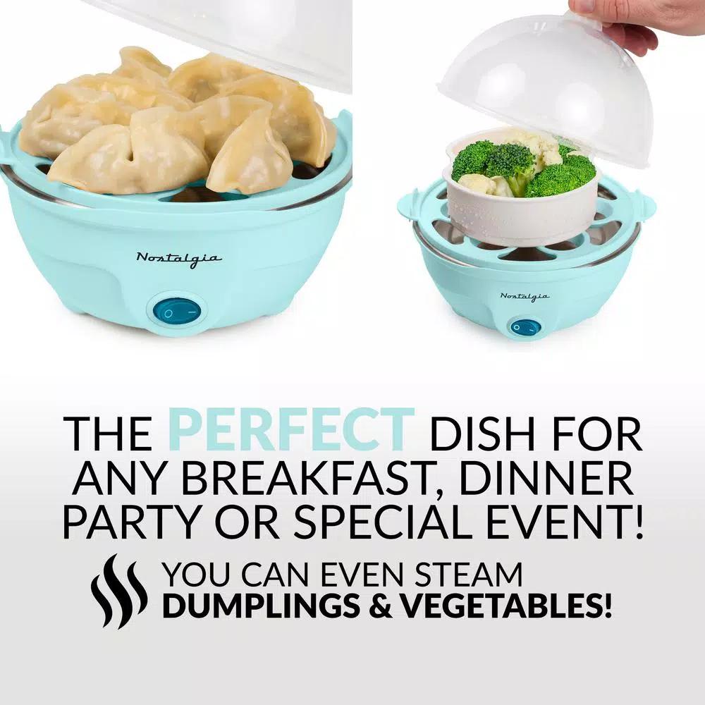 Nostalgia Premium Nostalgia 7-Egg Aqua Egg Cooker - Multi-Function Steamer & Poacher