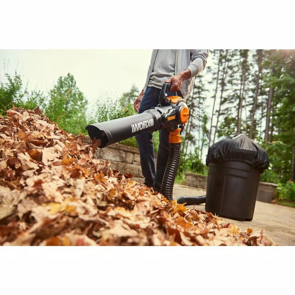 Worx TRIVAC 2.0 3-in-1 Electric Blower, Vacuum, and Mulcher, 12-Amp, 70 MPH, 620 CFM