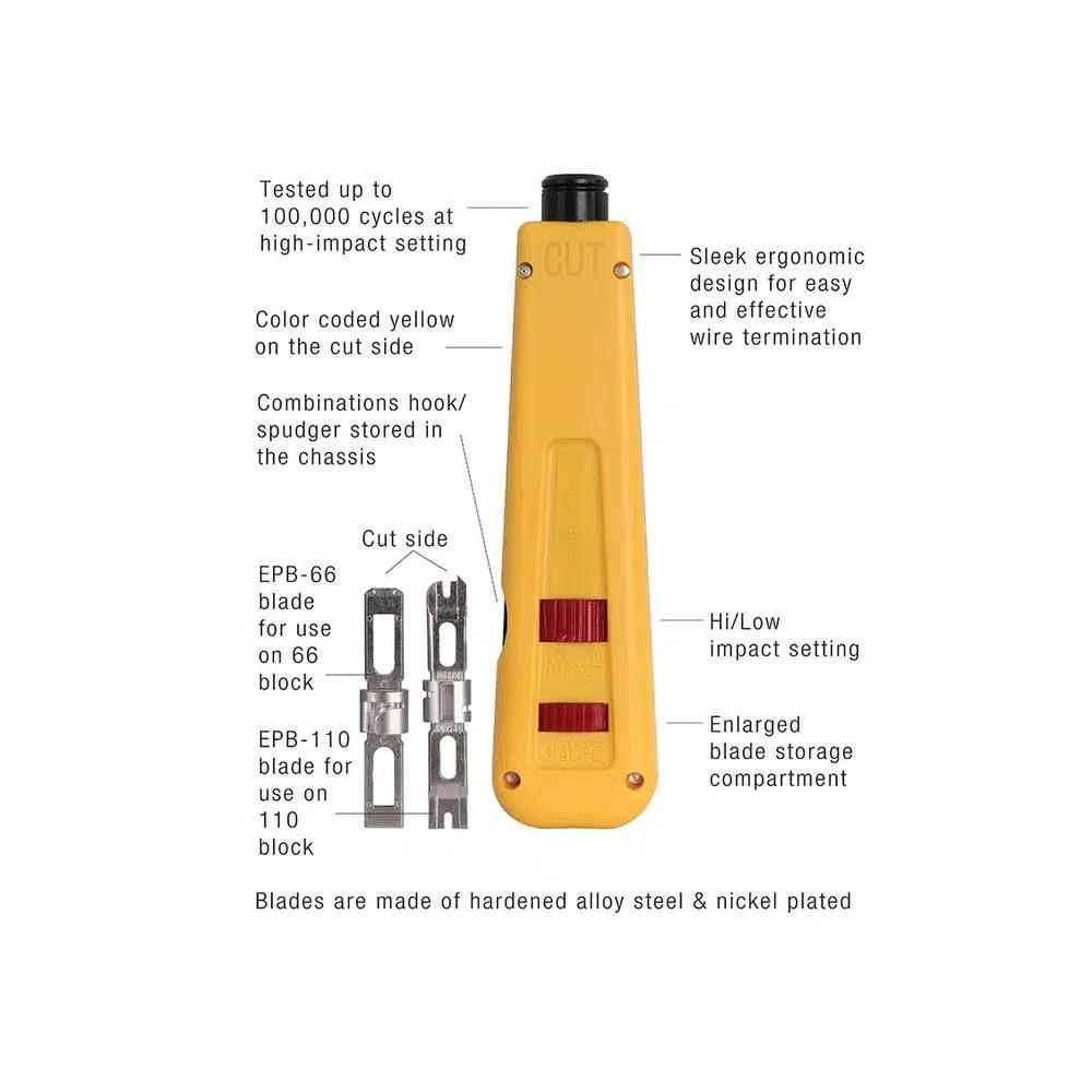 Jonard Tools EPD-91461 Impact Punch Down Tool with 66 and 110 Steel Blades