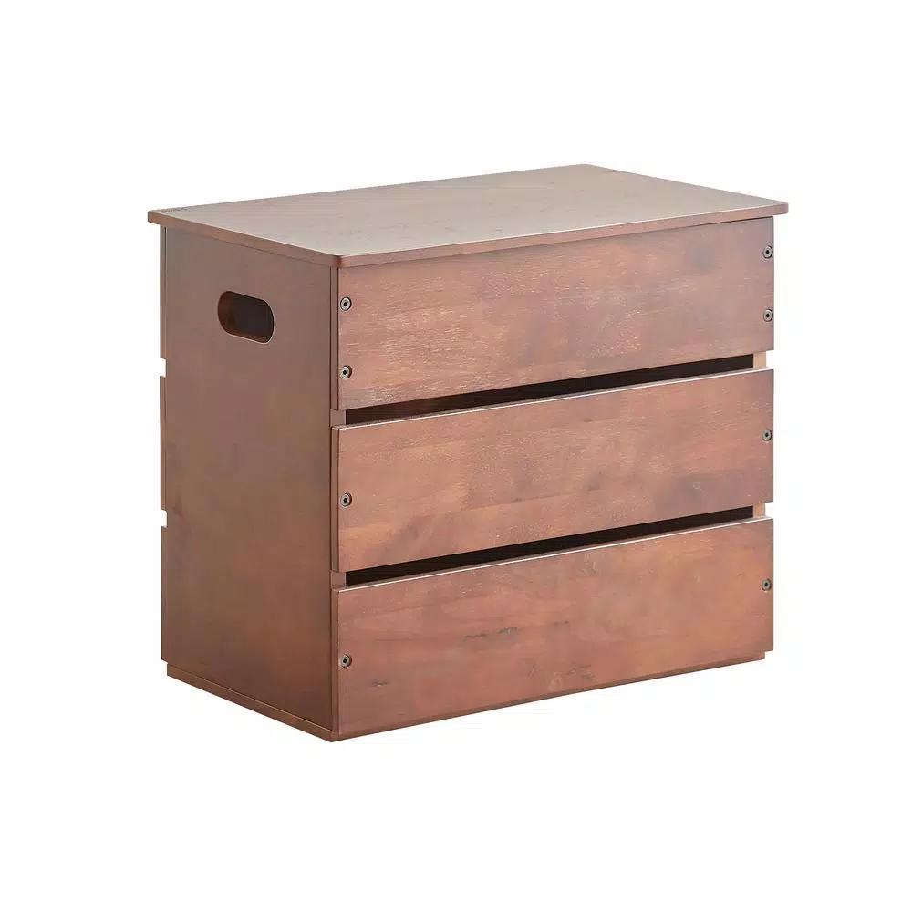 ORE International Mid-Century Modern Espresso Wood Storage Box & Multi-Purpose Bench