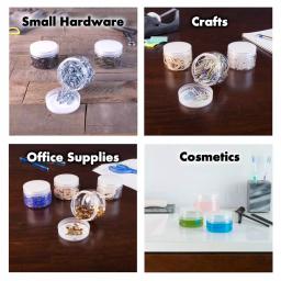 Stalwart 4 oz. Clear Plastic Jars with Foam Liner, Round Storage Containers (6-Pack) thumbnail 4