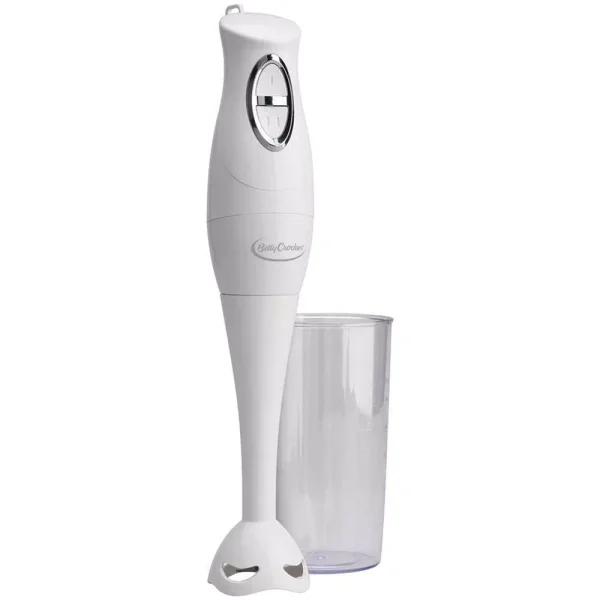 Betty Crocker 2-Speed White Immersion Blender with 600 ml Beaker and Stainless Steel Blade