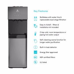 Avalon A5BLK Self-Cleaning Bottleless Water Cooler Dispenser, Black Stainless Steel thumbnail 5