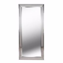 Kenroy Home Lyonesse 66 in. Oversized Chrome Composite Beveled Glass Floor Leaner Mirror with Hooks thumbnail 1