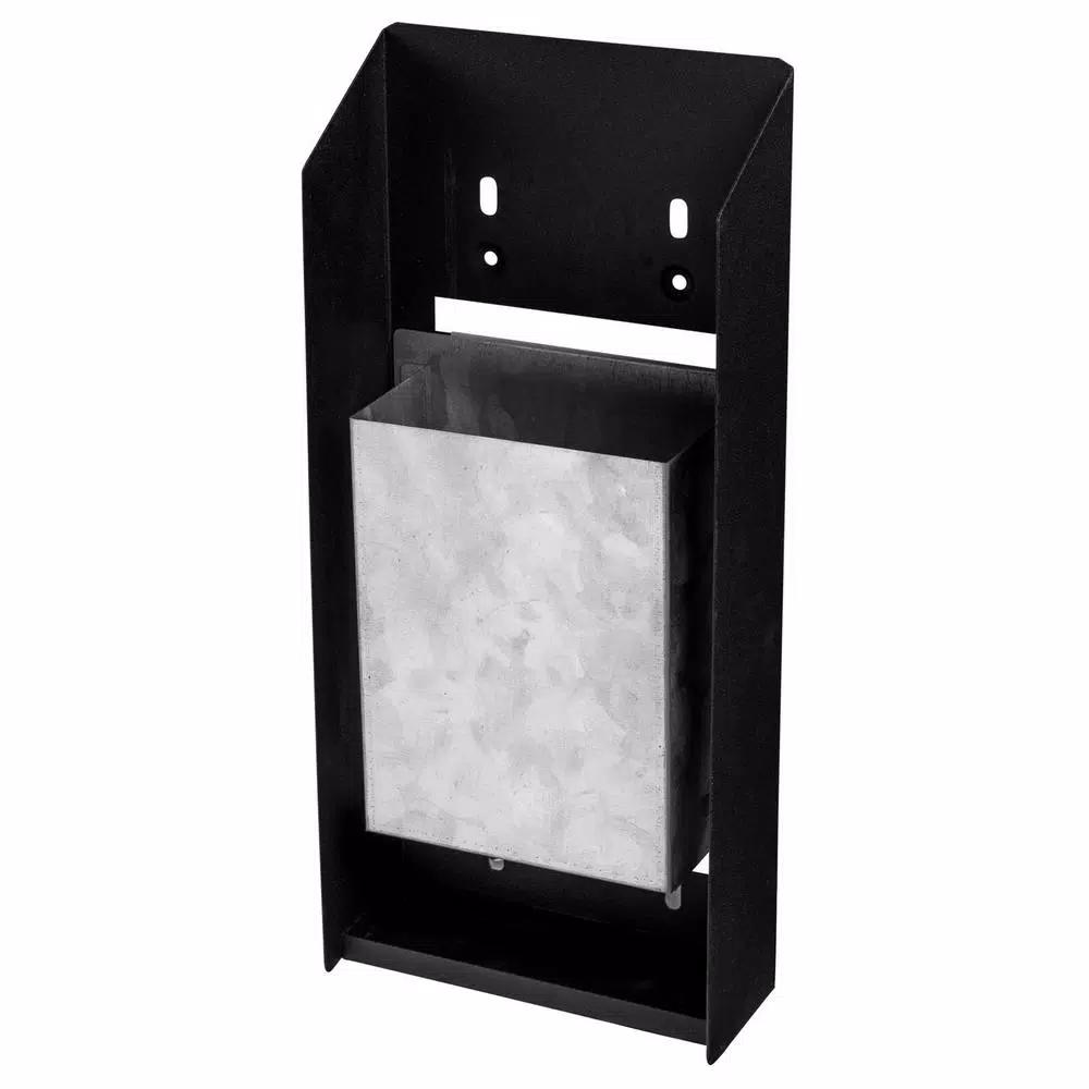 Alpine Industries Black Stainless Steel Wall-Mounted Cigarette Disposal Station