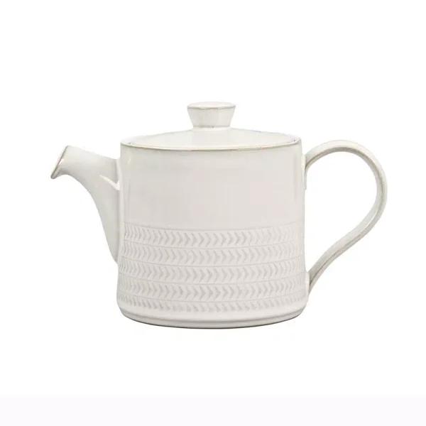 Denby Natural Canvas Textured Stoneware Teapot, White