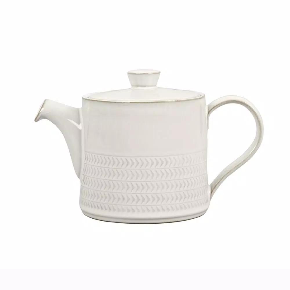 Denby Natural Canvas Textured Stoneware Teapot, White