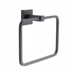 Italia Trieste Matte Black Wall Mount Towel Ring thumbnail 2