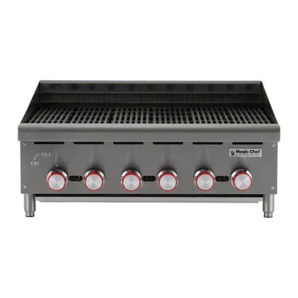 Magic Chef 36 in. Commercial Countertop Radiant Char Broiler, Stainless Steel