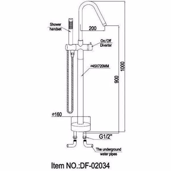Vanity Art 40 in. Freestanding Single Handle Claw Foot Tub Faucet with Hand Shower, Polished Chrome