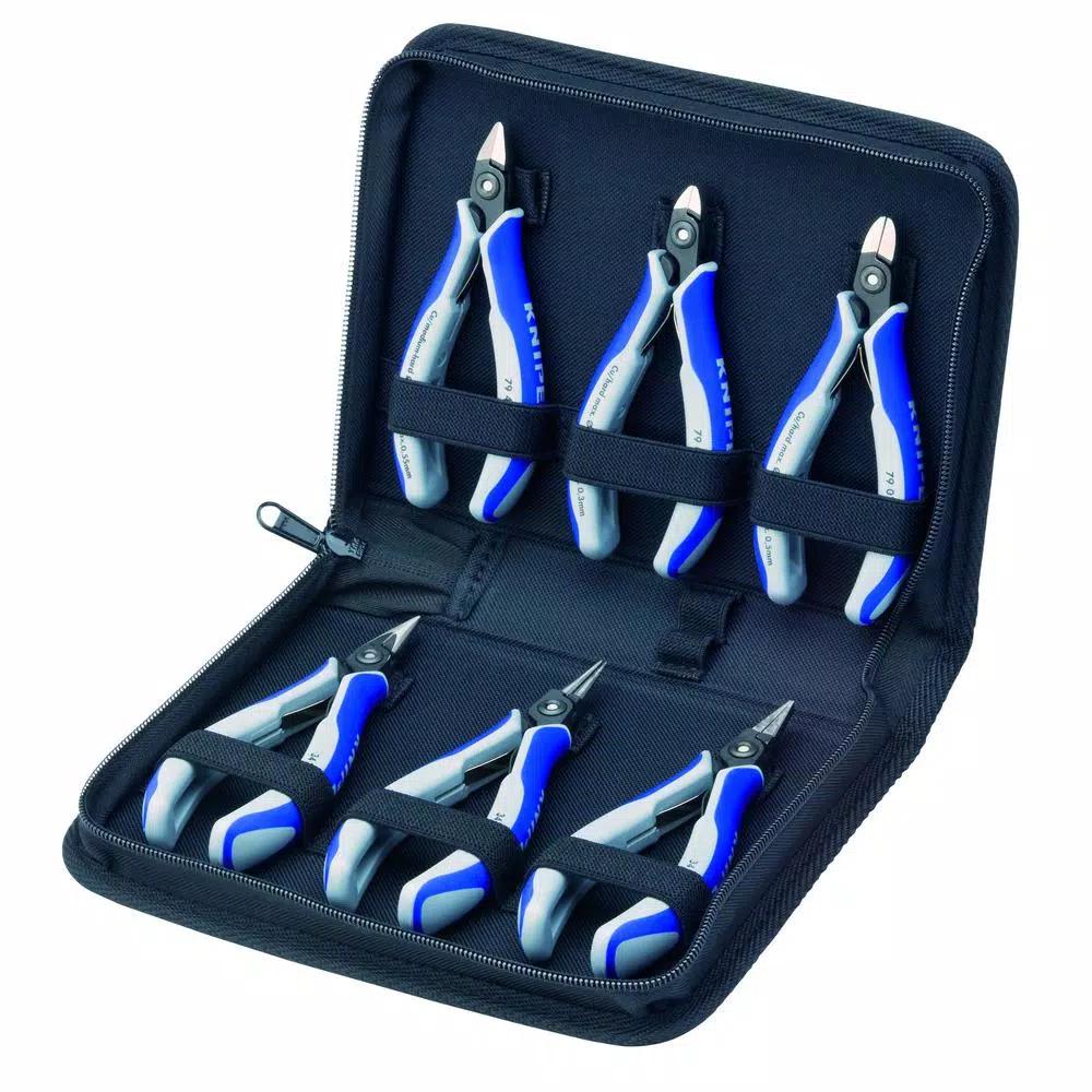 KNIPEX 6-Piece Precision Electronics Pliers Set with Zippered Pouch