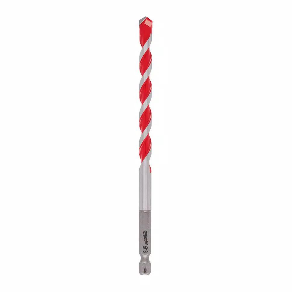 Milwaukee SHOCKWAVE 5/16 in. Carbide Hammer Drill Bit, 6 in. Length, 1/4 in. Hex Shank