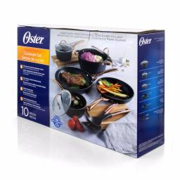 Oster Allsberg 10-Piece Aluminum Nonstick Cookware Set with Bronze Handles, Black and Bronze thumbnail 10