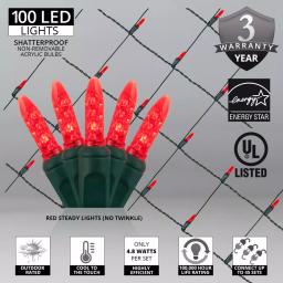 Wintergreen Lighting 48 in. x 72 in. 100-Light M5 Red LED Net Light Set thumbnail 3