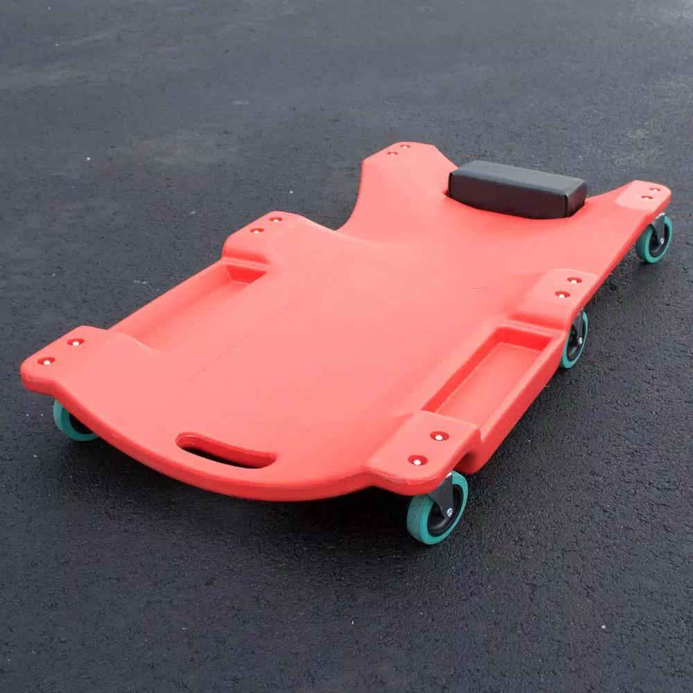 Black Bull 40 in. 6-Wheel Molded Plastic Creeper, Low Profile