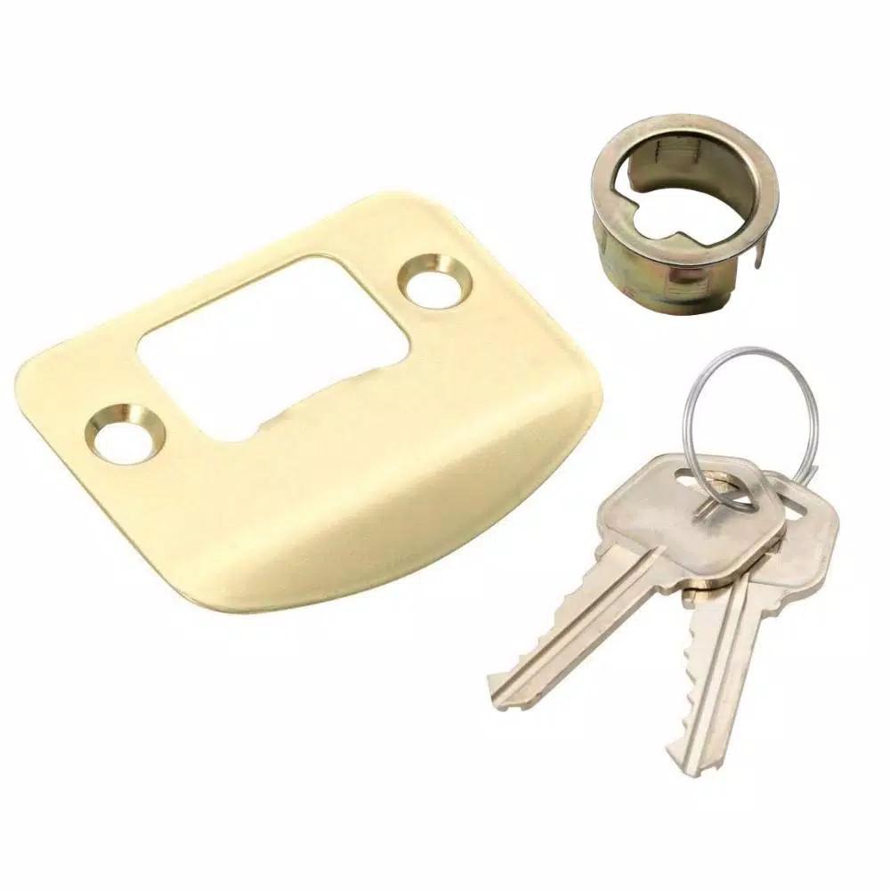 Defiant Scroll Keyed Entry Door Lever, Polished Brass