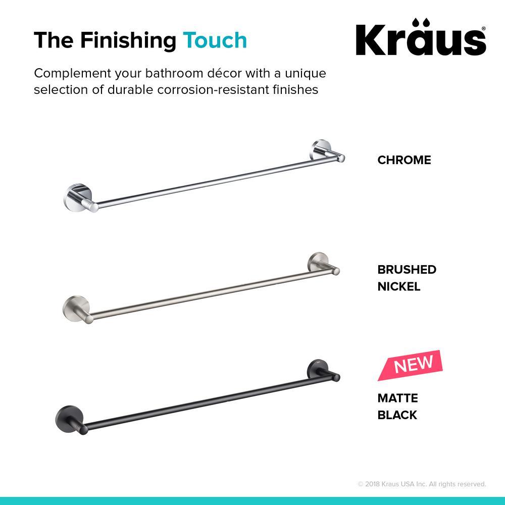 Kraus Elie 24 in. Single Towel Bar, Brushed Nickel
