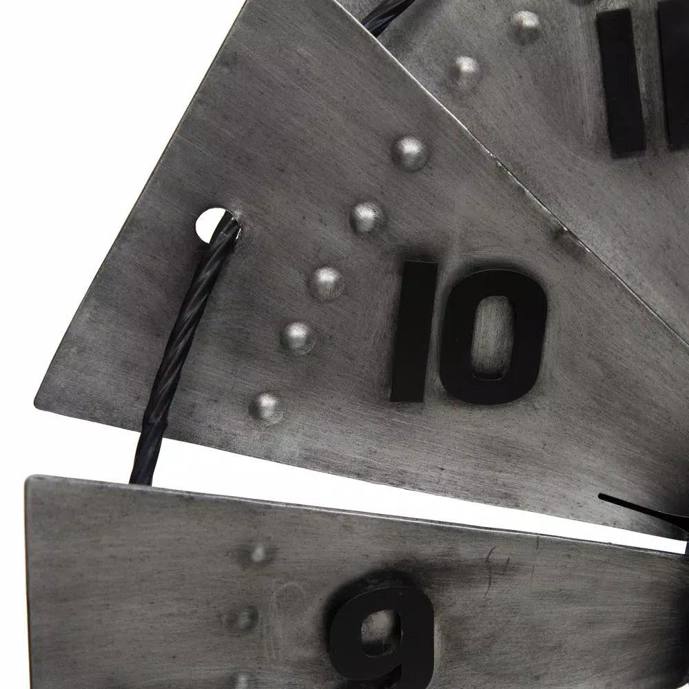 Pinnacle Rustic Galvanized Metal Windmill Wall Clock, 31-in Oversized Farmhouse Decor