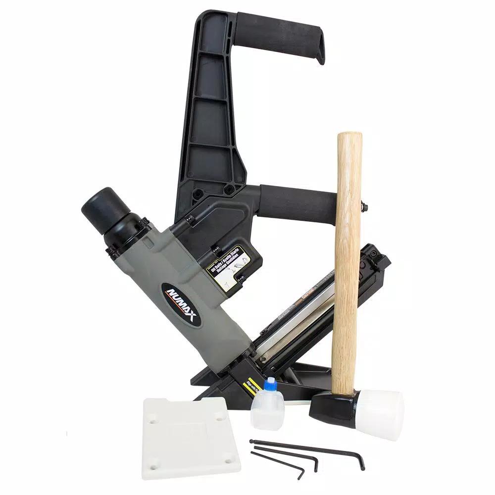 NuMax S50LSDH 2-in-1 Pneumatic 15.5/16 Gauge Dual Handle Flooring Nailer and Stapler