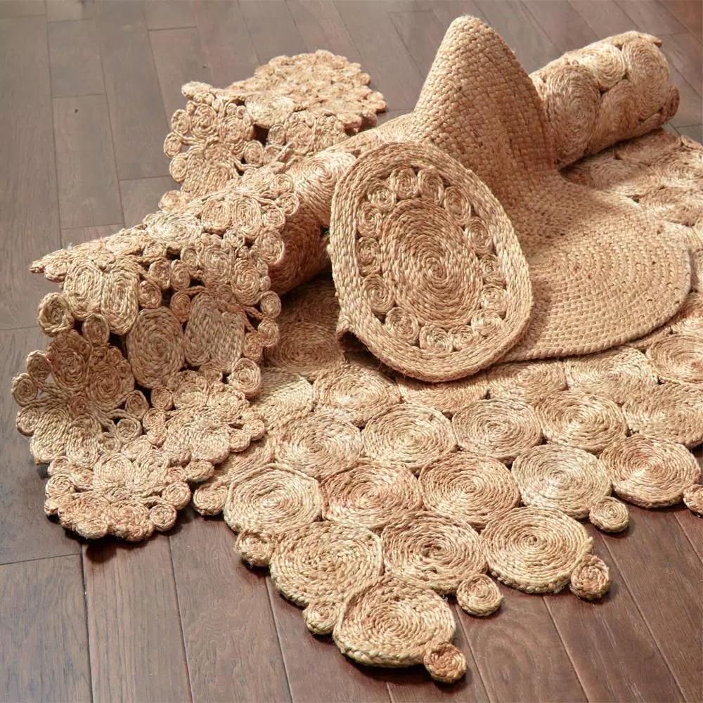 LR Resources Natural Jute Rectangle Indoor Table Runner - 16 in. x 80 in. - Bohemian Farmhouse Decor