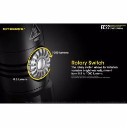 NITECORE EC22 1000 Lumens LED Flashlight with Infinite Variable Brightness and USB Rechargeable Battery thumbnail 3