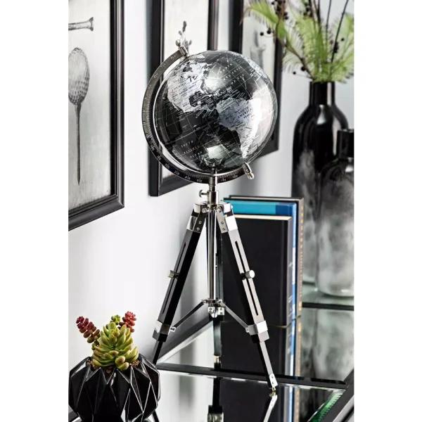 IMAX Worldwide Home PGA Tour Mulligan 26 in. Antique Map Globe with Wooden Tripod Stand