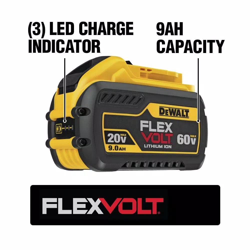 DEWALT FLEXVOLT 60V MAX Cordless Brushless Reciprocating Saw Kit with (2) 9.0Ah Batteries & 4-1/2 in. Grinder