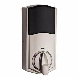 Kwikset SmartCode Satin Nickel Single Cylinder Electronic Deadbolt with SmartKey Security and Juno Passage Knob thumbnail 7