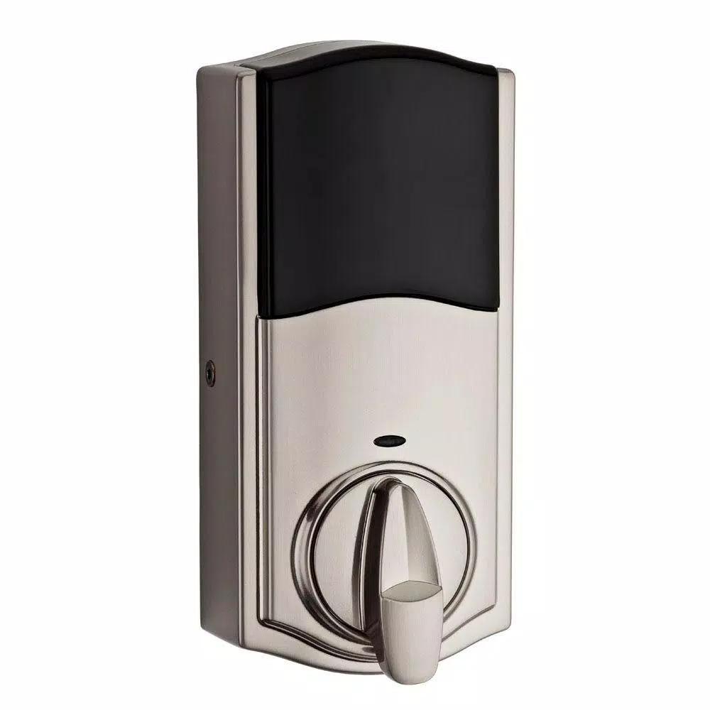 Kwikset SmartCode Satin Nickel Single Cylinder Electronic Deadbolt with SmartKey Security and Juno Passage Knob