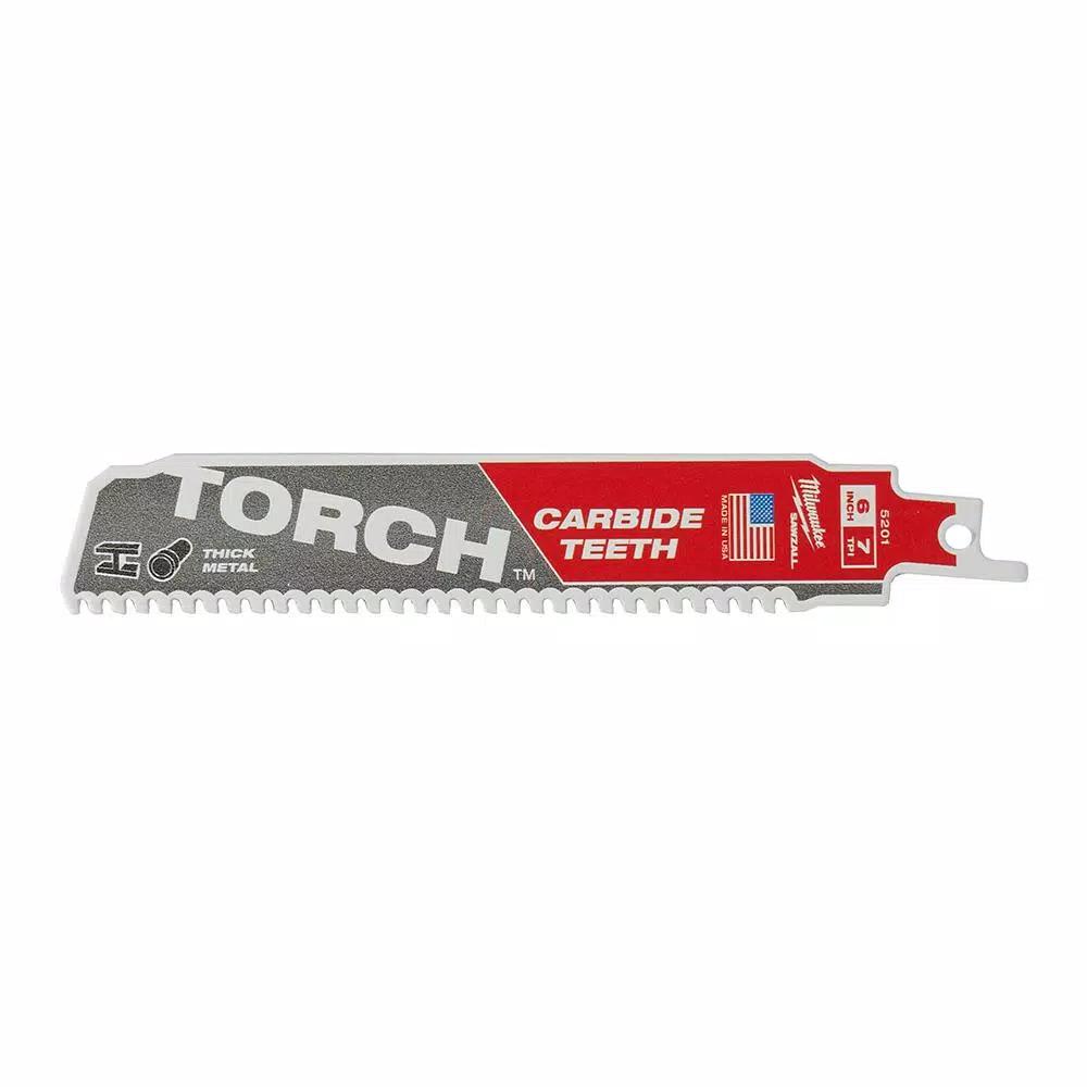 Milwaukee 6 in. 7 TPI The TORCH Carbide & Nitrus Carbide Reciprocating Saw Blade 4-Pack