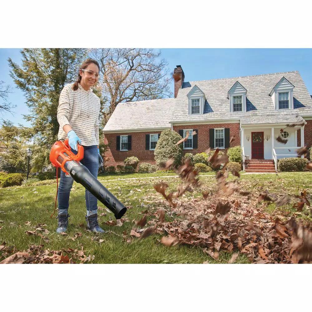 BLACK+DECKER 9 Amp Corded Electric Axial Handheld Leaf Blower, 450 CFM, 140 MPH