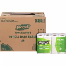 Marcal 100% Recycled 2-Ply Toilet Tissue, Soft & Absorbent, 168 Sheets Per Roll, 16 Rolls Pack thumbnail 2