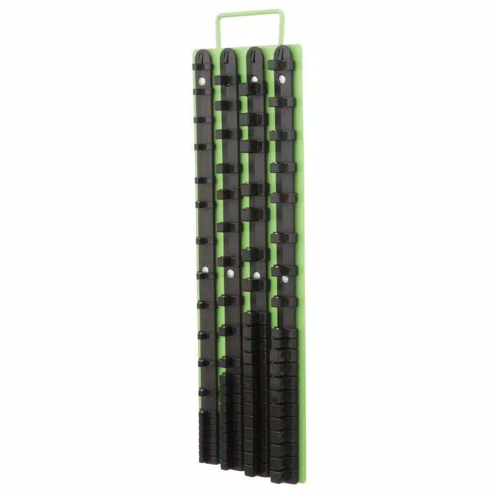Grand Rapids Industrial Products Professional Heavy-Duty Steel Socket Organizer Rack, Green