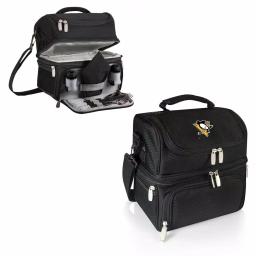 Picnic Time Pranzo Pittsburgh Penguins Black Insulated Lunch Bag and Picnic Tote with Flatware Set thumbnail 2