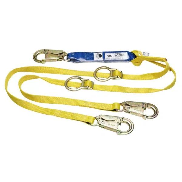 WERNER Upgear 6 ft. DeCoil Twinleg Lanyard with DCELL Shock Pack and Tie-Back Feature