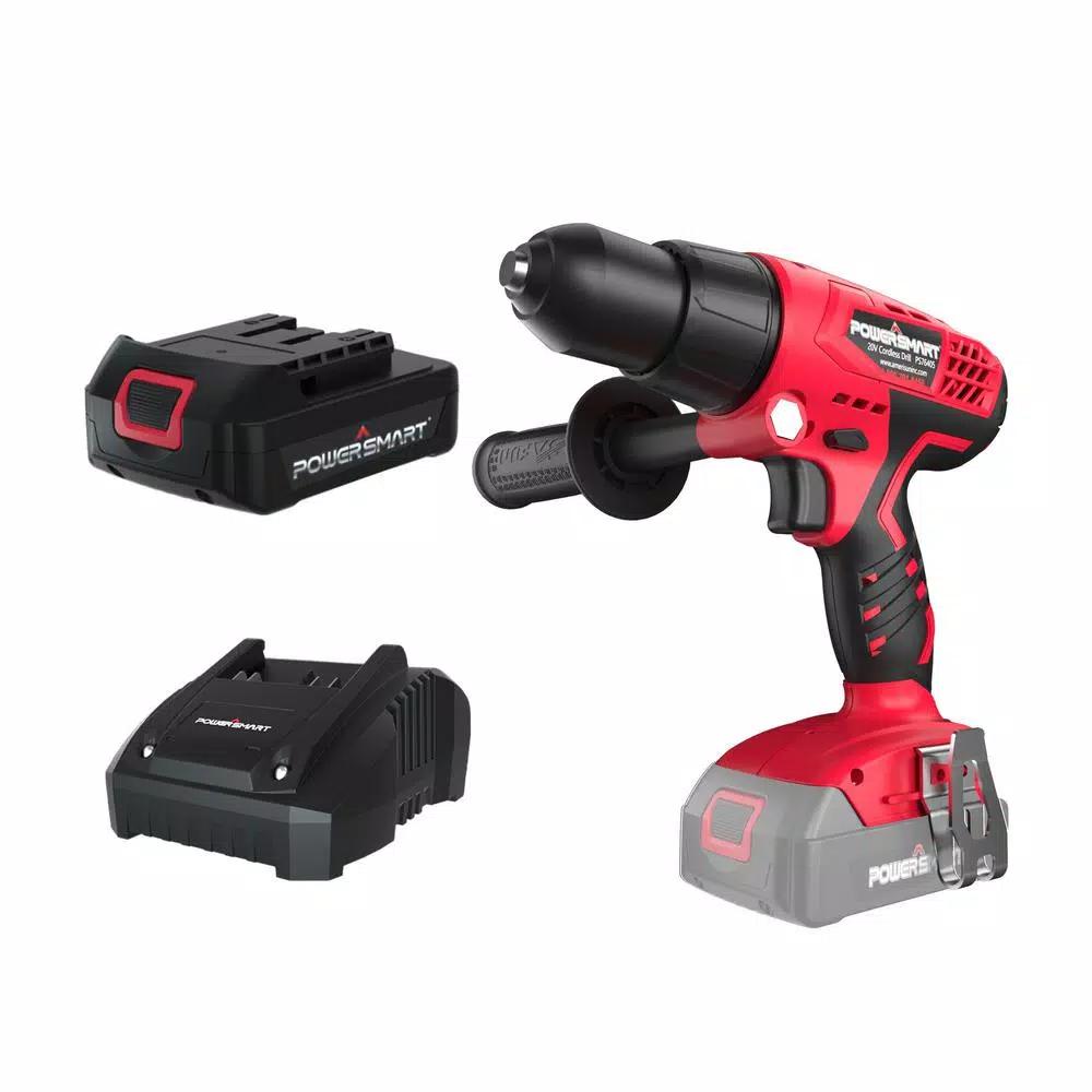 PowerSmart PowerSmat 20V Cordless 3/8 in. Drill/Driver with 1.5 Ah Lithium-Ion Battery and Charger