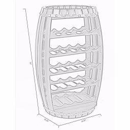 Vintiquewise Rustic Barrel Shaped Wooden Wine Rack - Holds 23 Bottles thumbnail 5
