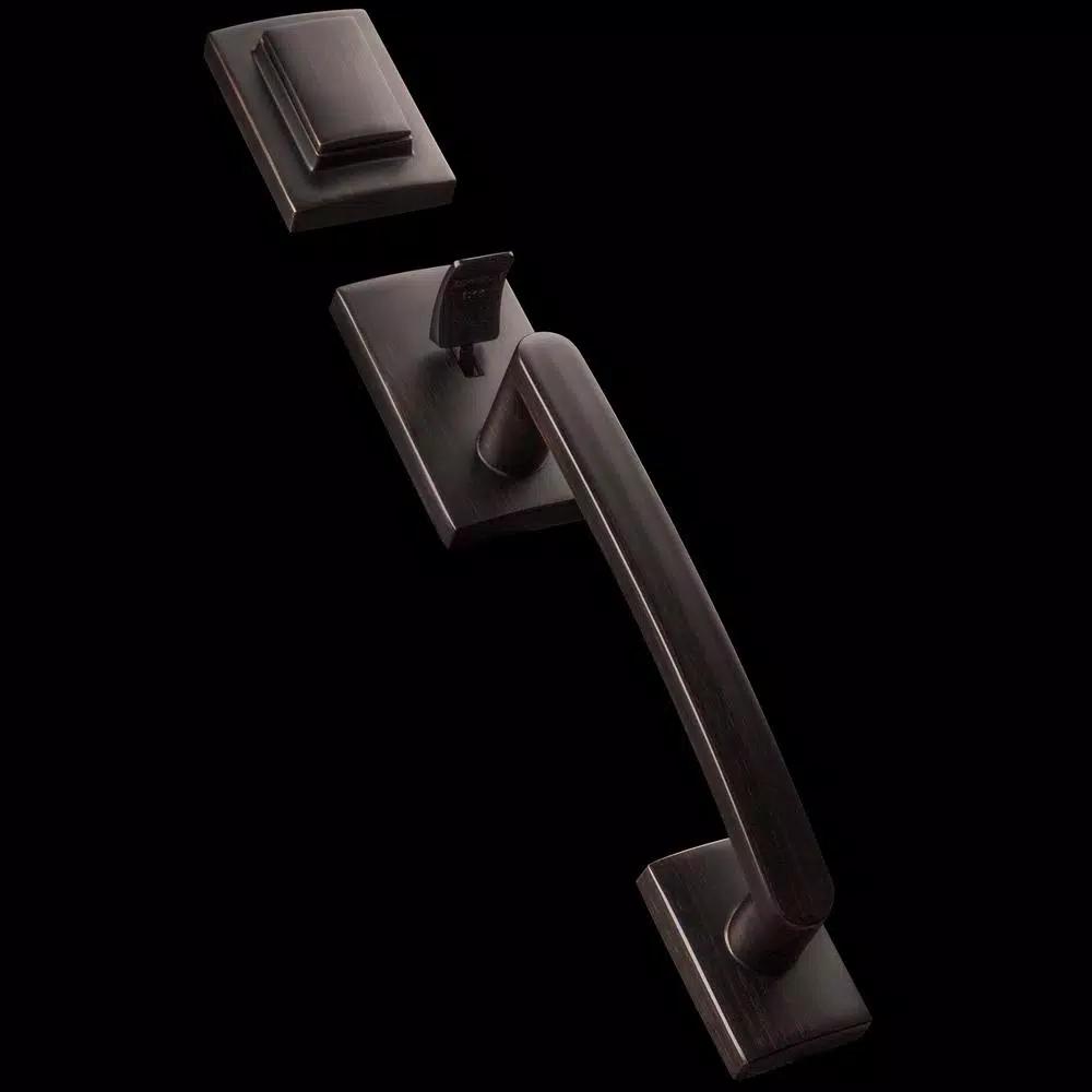 Baldwin Prestige Spyglass Single Cylinder Venetian Bronze Door Handleset with Square Lever